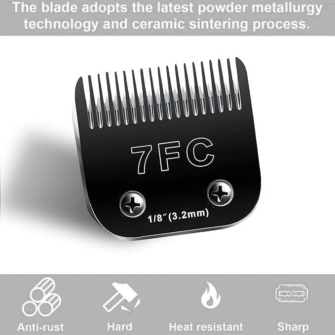 Audoc 4PCS Dog Grooming Replacement Blades Compatible with Andis/Oster A5/Wahl KM-10 Series Dog Clippers,Detachable Clipper Replacement Blade,Black (4PCS Black-#3FC+4FC+5FC+7FC)