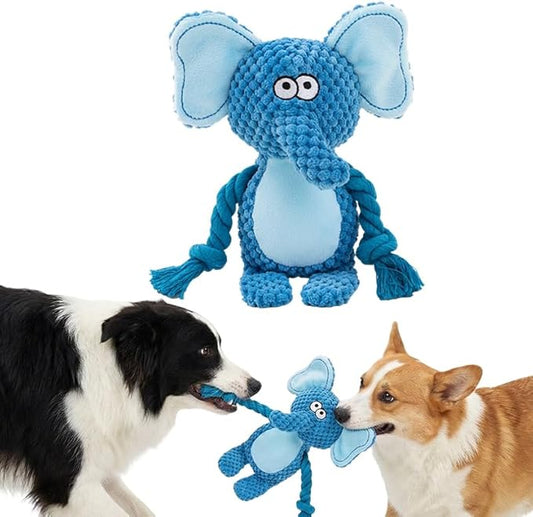 Plush Dog Chew Toys,2026 New Squeaky Dog Toy for Aggressive Chewers, Indestructible Dog Toy for Small Medium Large Dogs to Keep Them Busy Puppy Teething Toy (Elephant)
