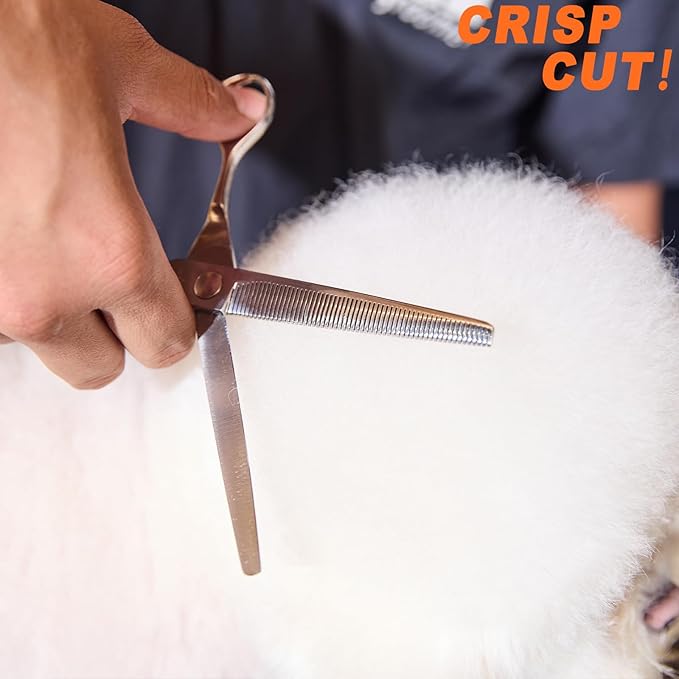 High-end Professional Dog Grooming Thinning Scissors Teeth Cutting Blending Shears Pet Texturizing Shears 7 Inch Extremely Very Sharp Stainless Steel Alloy For Cat Other Animals Groomer