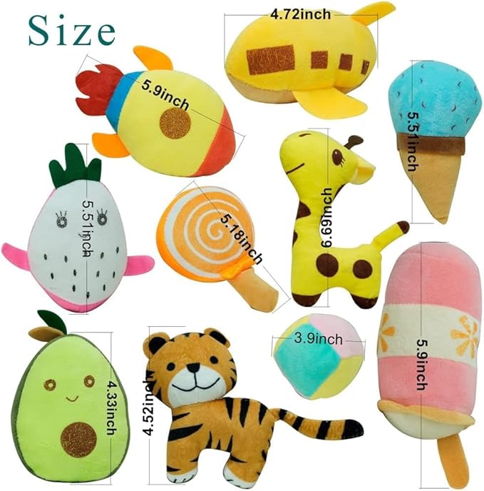 30 Pcs Dog Squeaky Toys, Cute Plush Small Dog Toys with Squeakers,Interactive Puppy Chew Toys for Small Medium Dogs Teething