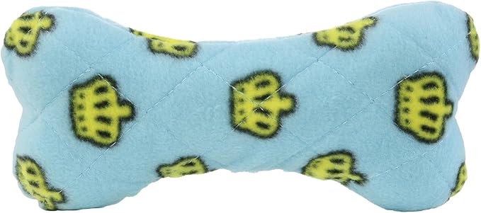 MIGHTY- NO Stuff Bone– Squeaky Plastic Core. 2-in-1 Toy. Made Durable, Strong & Tough. Interactive Play Dog Toy (Tug, Toss & Fetch). It Floats. (Blue, Medium 2 Pack)