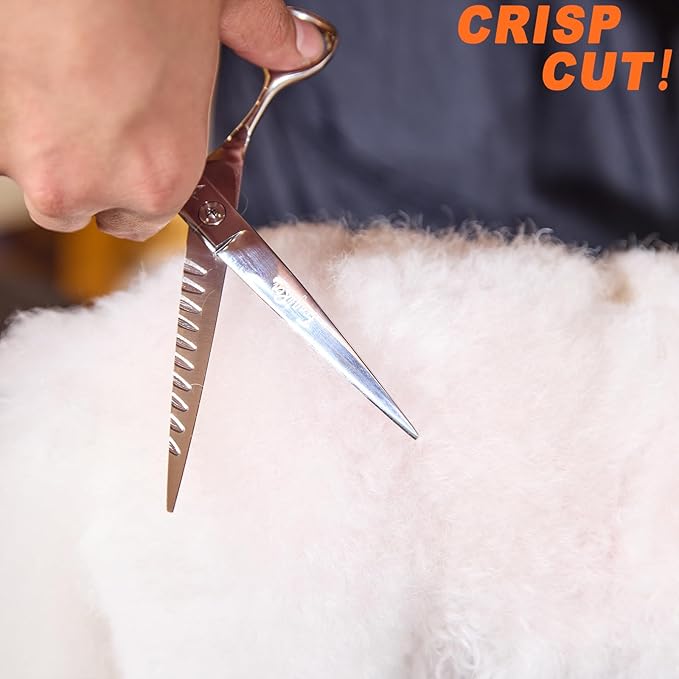 High-end Professional Dog Grooming Scissors Pet Grooming Shears 7 Inches Extremely Very Sharp Made Of Stainless Steel Alloy By Hand For Dog Cat Groomer