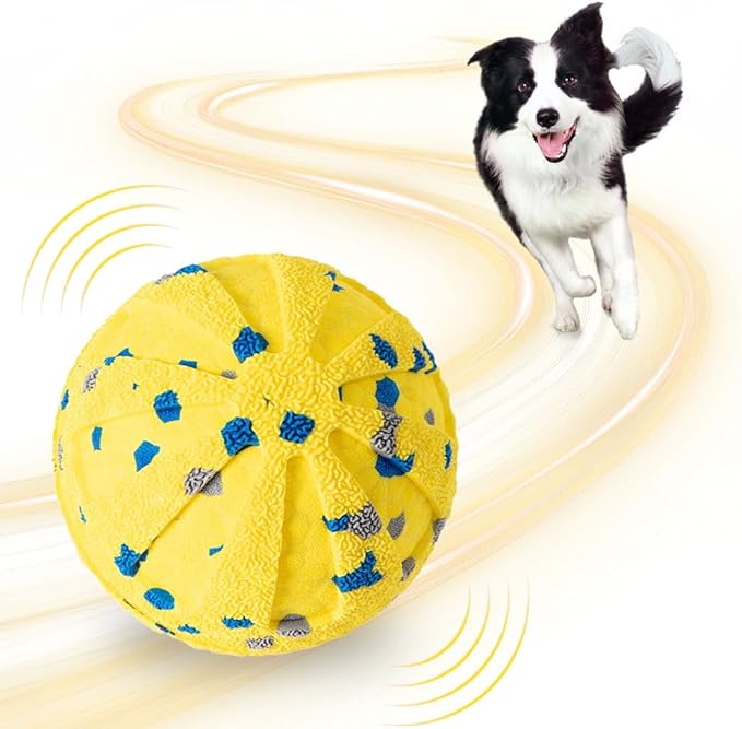 2025 Upgraded Smart Interactive Vibrating Dog Ball Toy, Durable Dog Ball with Automatic Moving, Waterproof Smart Electric Bouncing Balls, Automatic Dog Toy Dogs (Yellow)