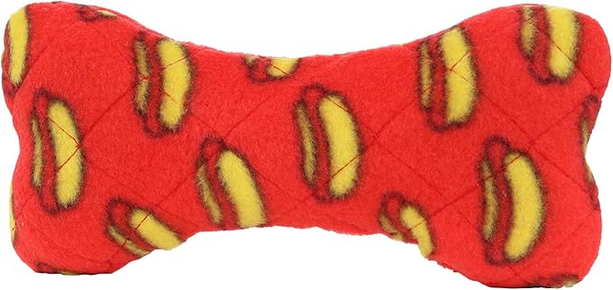 MIGHTY- NO Stuff Bone– Squeaky Plastic Core. 2-in-1 Toy. Made Durable, Strong & Tough. Interactive Play Dog Toy (Tug, Toss & Fetch). It Floats. (Red, Medium 2 Pack)