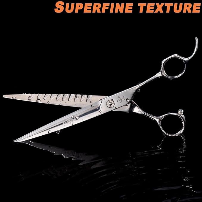 High-end Professional Dog Grooming Scissors Pet Grooming Shears 7.5 Inches Extremely Very Sharp Made Of Stainless Steel Alloy By Hand For Dog Cat Groomer