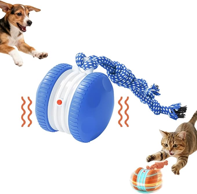 Interactive Dog Toys, 2026 Upgrade Self Moving Ball with Smart 360° Random Rotation, Chew Resistant Automatic Toy for Boredom, for Indoor Play on Tile Wood Floor Carpet (Blue 1PCS)