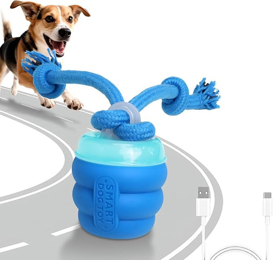 Interactive Dog Toys Touch Activated Bouncing & Jumping Dog Ball with Rope, Squeaky Doggie Toys to Keep Them Busy