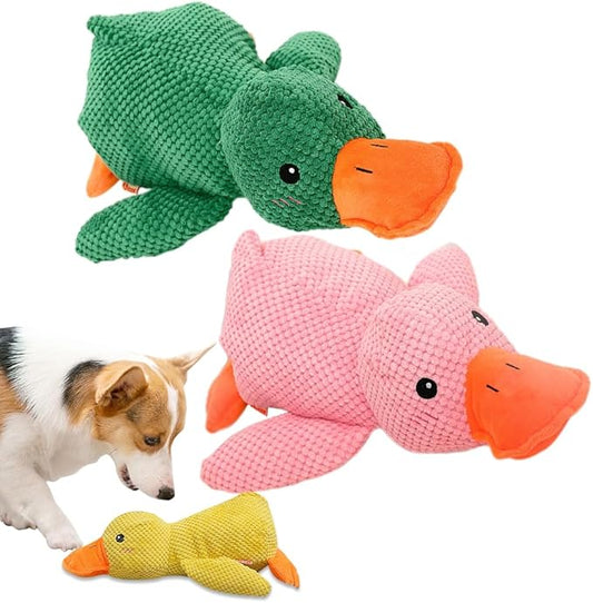 Duck Dog Toy for Dogs Pet Supplies,2025 Upgrade Durable Calming Ducks Dog Toy,Squeak Dog Toys Stuffed Fun for Indoor Puppies Small Dog Indoor Puppy Essentials (Pink Green)