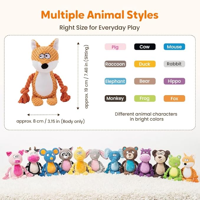 Plush Dog Chew Toys,2026 New Squeaky Dog Toy for Aggressive Chewers, Indestructible Dog Toy for Small Medium Large Dogs to Keep Them Busy Puppy Teething Toy (Raccoon)