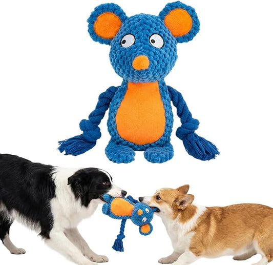 Plush Dog Chew Toys,2026 New Squeaky Dog Toy for Aggressive Chewers, Indestructible Dog Toy for Small Medium Large Dogs to Keep Them Busy Puppy Teething Toy (Mouse)