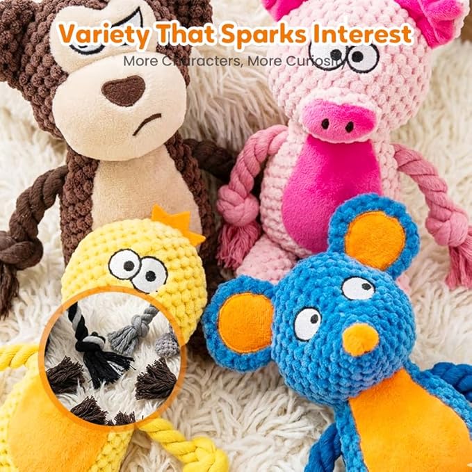 Plush Dog Chew Toys,2026 New Squeaky Dog Toy for Aggressive Chewers, Indestructible Dog Toy for Small Medium Large Dogs to Keep Them Busy Puppy Teething Toy (Duck)