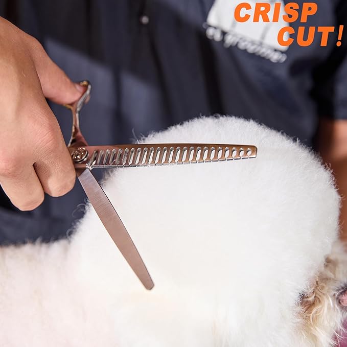 High-end Professional Dog Grooming Thinning Scissors Teeth Cutting Blending Shears Pet Texturizing Shears 8 Inch Extremely Very Sharp Stainless Steel Alloy For Cat Other Animals Groomer