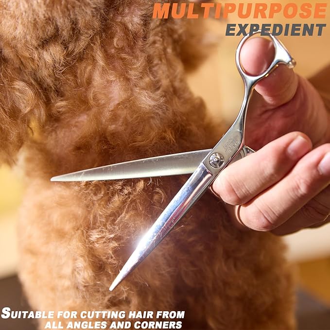 High-end Professional Dog Grooming Scissors Pet Grooming Shears 7 Inches Extremely Very Sharp Made Of Stainless Steel Alloy By Hand For Dog Cat Groomer