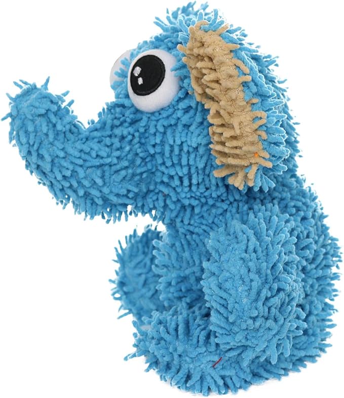 MIGHTY- Microfiber Ball Elephant– Made with Squeaker Balls and Minimal Stuffing. Strong & Tough. Interactive Play Dog Toy. Machine Washable & Floats. (Medium Blue)