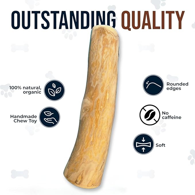 Set of 3 Coffee Wood Dog Chew Stick Toy, Natural and Real Wooden Bone Sticks for Pets, Safe Dental Cleaning Chews, Dog Health, Teeth Cleaning and Relieve Stress (Large Dogs)