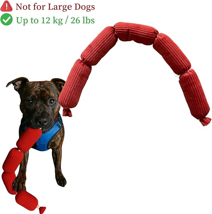 Lokum Handmade Plush Sausage Dog Toy – Durable, Soft, Squeaky-Free Chew Toy for Small and Medium Dogs, Eco-Friendly Material