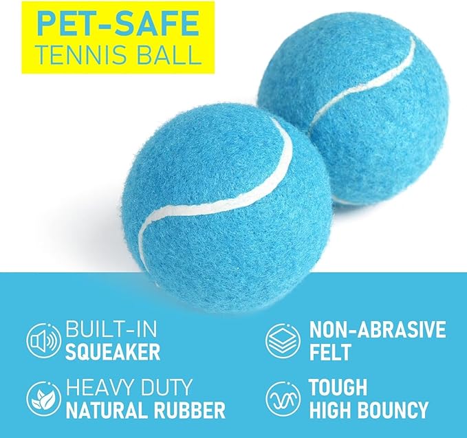 Prime Pets Durable Dog Tennis Balls 3 Pack, 2.5” High-Bounce Non-Squeaky Dog Toy Balls for Fetch & Outdoor Training, Suitable for Small and Medium Dogs