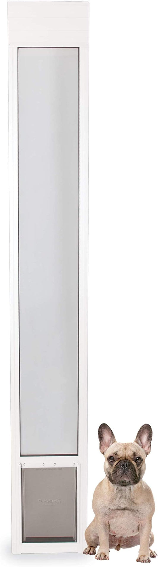 PetSafe Sliding Glass Pet Door - No-Cut DIY Install Doggy Door for Renters - Aluminum Frame - Adjustable Height 75 7/8" to 80 11/16" - Ideal for Medium Dogs Up to 40 lb - White