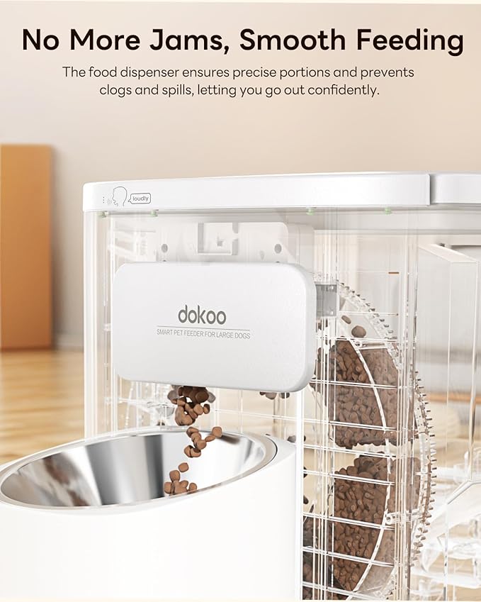 15L Automatic Dog Feeder for Large Breed, 2026 Vacuum-Sealed Storage Airtight 100% Freshness Timed Auto Dog Food Dispenser, Anti-Blockage System, Support up to 22mm Pet Food, Stainless Steel Bowl