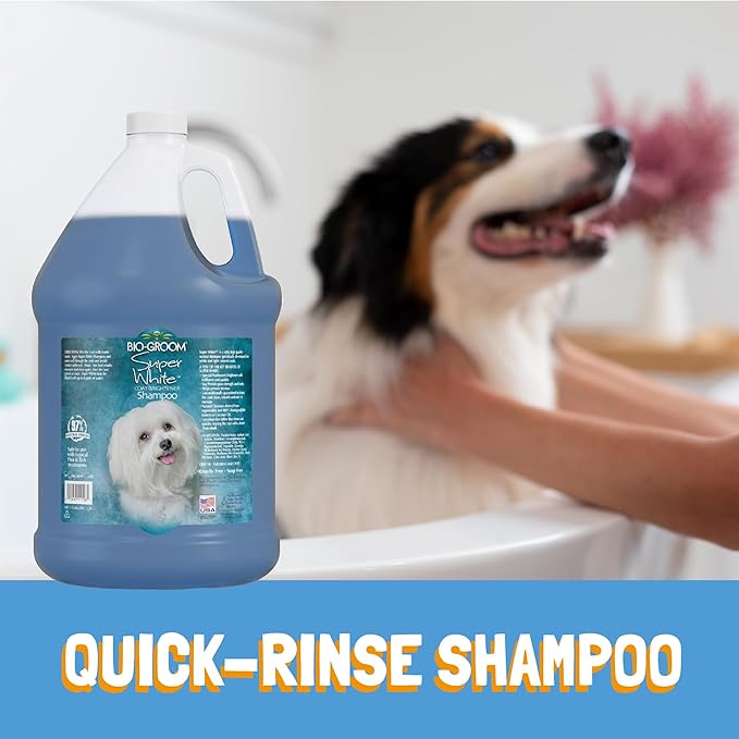 Bio-Groom Super Whitening Dog Shampoo – Whitening Pet Shampoo, Dog Bathing Supplies, Puppy Wash, Dog Grooming Supplies, Cruelty-Free, Made in USA, Coat Brightener Shampoo – 5 Gallons