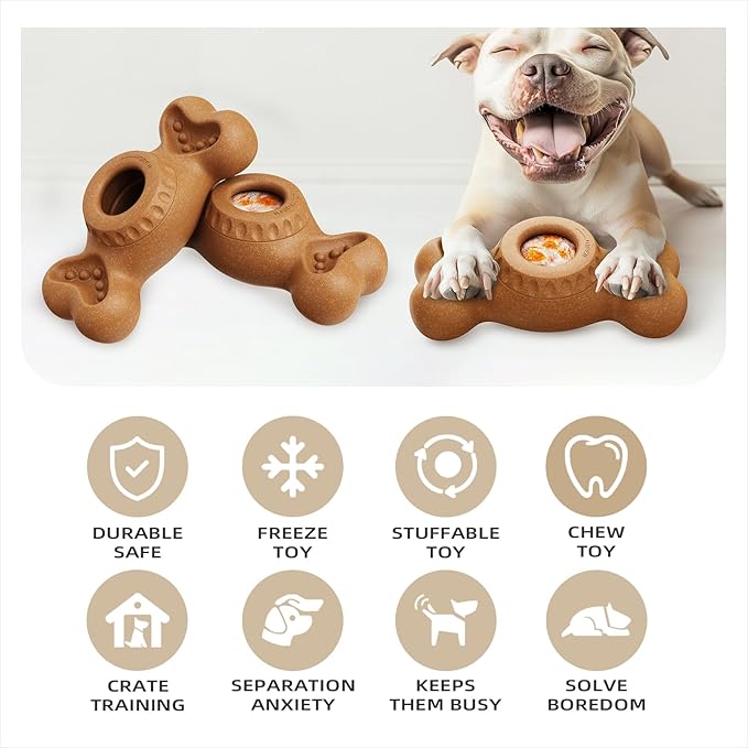 Though Dog Toys for Aggressive Chewers, Frozen Dog Toy to Keep Them Busy, Indestructible Dog Toy for Large Medium Small Breed, Chew Toys for Dogs Reduces Anxiety & Solve Boredom