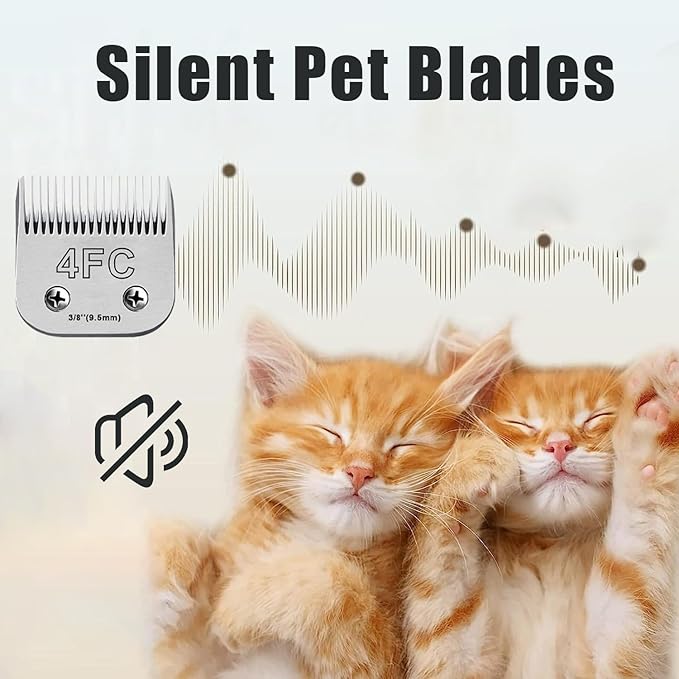 Audoc 3Pack 4FC Blades for Dog Grooming Blades Compatible with Andis,Oster A5,Wahl km10 Dog Clippers,Detachable Dog Clipper Blade for Dog Cat Horse Animal,Size-#4FC, 3/8-Inch Cut Length (9.5mm)