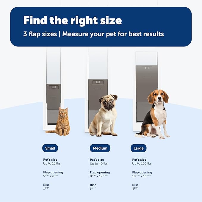 PetSafe 2-Piece Sliding Glass Pet Door - No-Cut DIY Install Doggy Door for Renters - Aluminum Frame - Adjustable Height 75 7/8" to 81" - Ideal for Large Dogs Up to 100 lbs