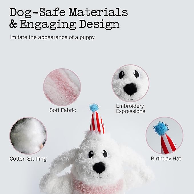 Birthday Cake Dog Toy, Singing and Dancing Birthday Songs, Interactive Dog Toys, Plush Stuffed Puppy Toys with Echo Function Feature, Happy Birthday Gift for Dogs