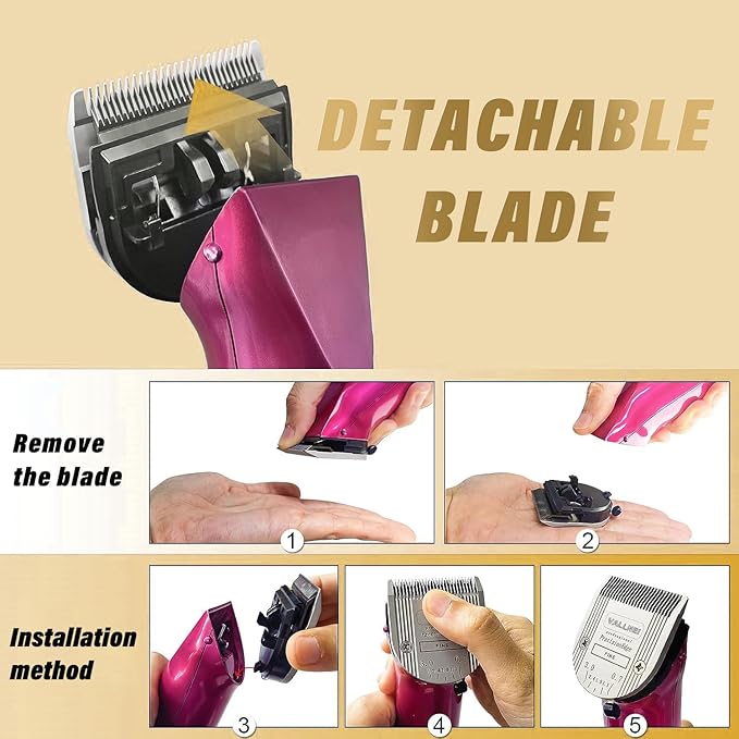 3 Pack Detachable Adjustable Pet Dog Grooming Clipper 5-in-1 Blade Compatible with WAHL Professional Animal Blade Arco, Bravura, Chromado, Creativa, Figura, and Motion Pet, Dog, and Horse Clippers