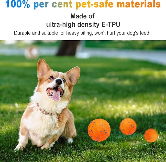 TVM Interactive Dog Toys Ball, Automatic Moving, Bouncing Chew Toys, E-TPU Material, Suitable for Large and Medium-Sized Dogs, Used for Boredom Relief and Daily Training (Orange)