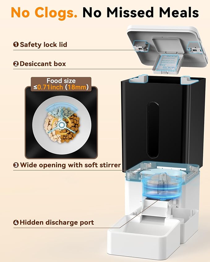 Automatic Dog Feeder Large Breed: 12L/50 Cups with HD 1080P Camera - 5G WiFi Anti-Clog Timed Dog Feeder for Golden Retriever Busy Owners by UTCG
