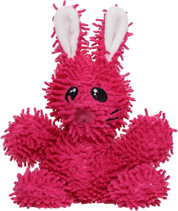 MIGHTY- Microfiber Ball Rabbit-– Made with Squeaker Balls and Minimal Stuffing. Strong & Tough. Interactive Play Dog Toy. Machine Washable & Floats (Junior)