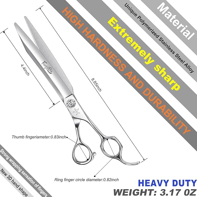 High-end Professional Dog Grooming Scissors Pet Grooming Shears 8 Inches Extremely Very Sharp Made Of Stainless Steel Alloy By Hand For Dog Cat Groomer