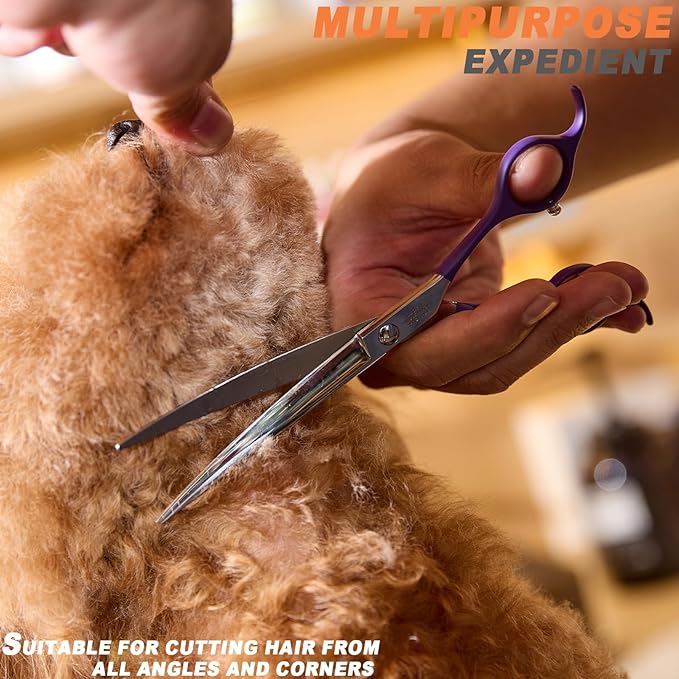 High-end Professional Dog Grooming Curved Scissors Pet Curved Shears 7 Inches Extremely Very Sharp Made Of Stainless Steel Alloy By Hand For Dog Cat Groomer