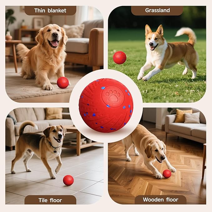 Interactive Dog Ball, Smart Interactive Dog Toys for Medium and Large Dogs, Automatic Moving, Bouncing, and Rotating Pet Balls with E-TPU Material, IP54 Waterproof Dog Toy to Keep Them Busy