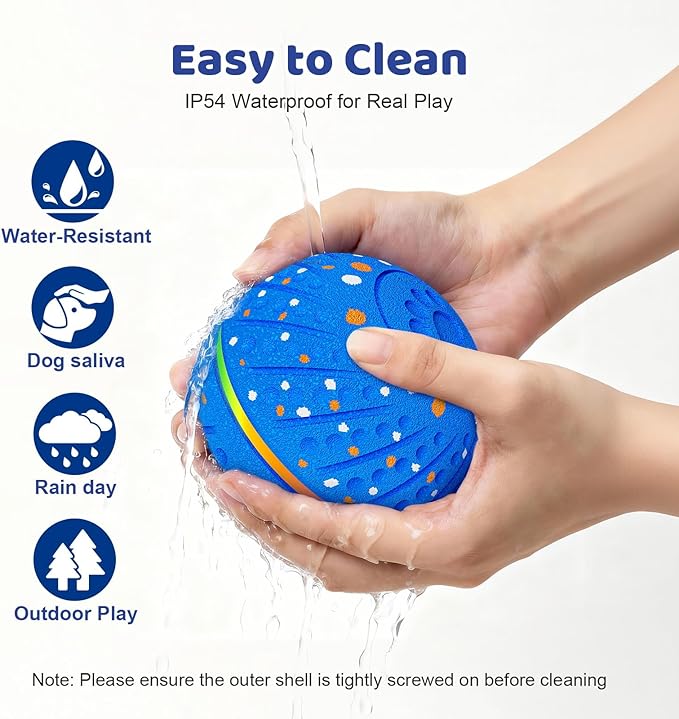 Interactive Dog Toys Ball - Smart Moving Bouncing Dog Ball with RGB Lights, E-TPU Material, 3 Play Modes Automatic Rolling Dogs Toy for Small Medium Dogs Keep Them Busy(Blue)
