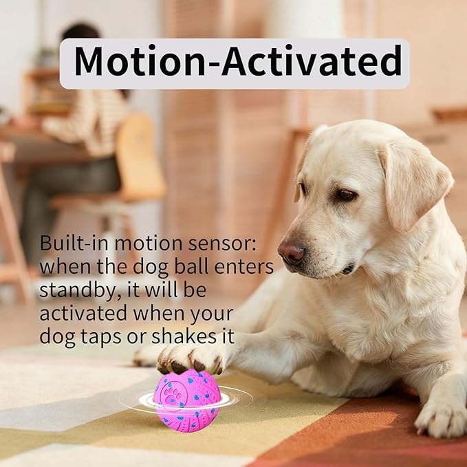 Smart Interactive Dog Toys, Activated Moving, Bouncing, Rotating Ball for Medium/Large Dogs, 2025 E-TPU Material, Motion-Activated Dog Gift to Keep Them Busy, IP54 Waterproof & USB Rechargeable