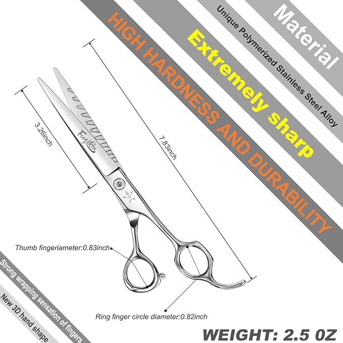 High-end Professional Dog Grooming Scissors Pet Grooming Shears 7 Inches Extremely Very Sharp Made Of Stainless Steel Alloy By Hand For Dog Cat Groomer