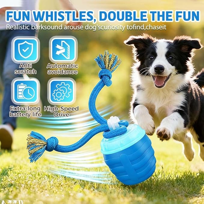 Interactive Dog Toys, 2026 Upgrade Interactive Rolling Cat Dog Ball Toy, Rechargeable Automatic Moving Dogs Toy Wicked Ball for Boredom Medium Small Puppy Dogs (Red)