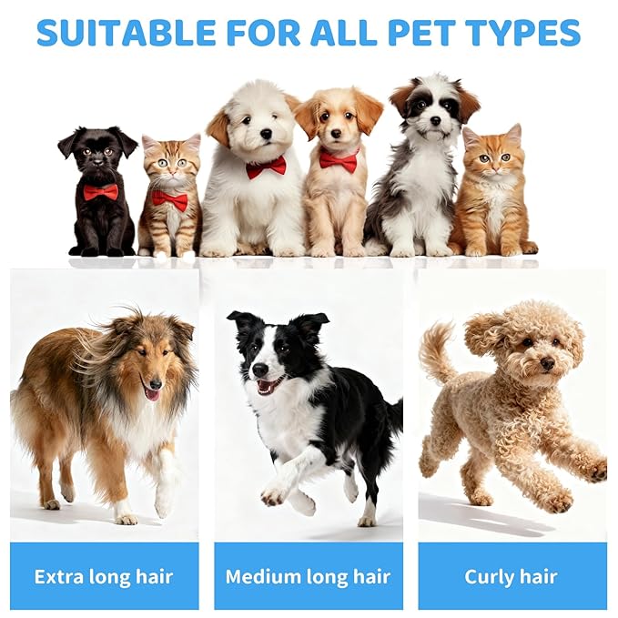 Dog Grooming Vacuum with 2L Dust Cup & 13000Pa Suction, 5-in-1 Low Noise Pet Grooming Kit with Clipper & Steam Brush for Shedding, Dog Vacuum for Dogs and Cats