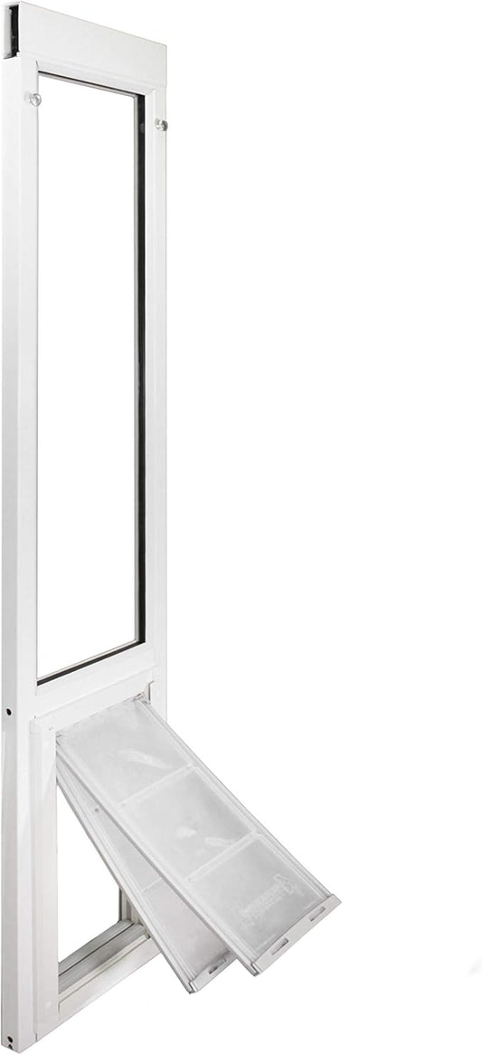 Endura Flap Pet Door for Vinyl Sliding Glass Doors | Dual-Flap Extreme Weather Design | Insulated, Energy-Efficient Dog Door with Locking Security | White, XXL Flap, 74.75"-77.75" Slider Height