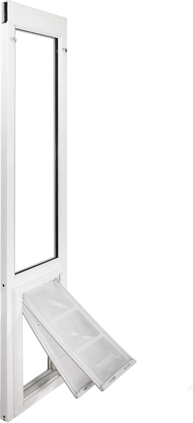 Endura Flap Pet Door for Vinyl Sliding Glass Doors | Dual-Flap Extreme Weather Design | Insulated, Energy-Efficient Dog Door with Locking Security | White, Small Flap, 77.25"-80.25" Slider Height