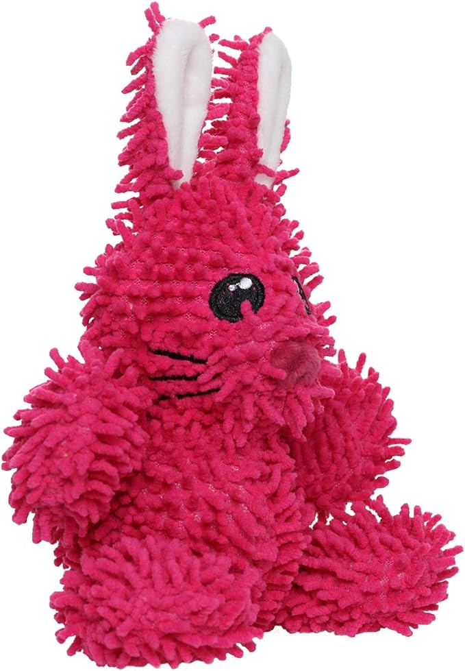 MIGHTY- Microfiber Ball Rabbit-– Made with Squeaker Balls and Minimal Stuffing. Strong & Tough. Interactive Play Dog Toy. Machine Washable & Floats (Junior 2 Pack)