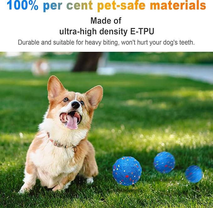 TVM Interactive Dog Toys Ball, Automatic Moving, Bouncing Chew Toys, E-TPU Material, Suitable for Large and Medium-Sized Dogs, Used for Boredom Relief and Daily Training (Blue)