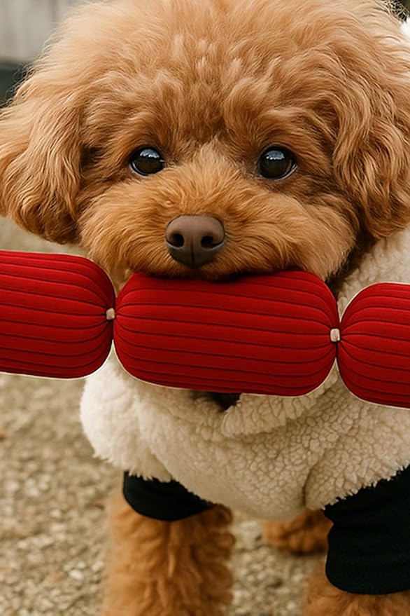 Lokum Handmade Plush Sausage Dog Toy – Durable, Soft, Squeaky-Free Chew Toy for Small and Medium Dogs, Eco-Friendly Material