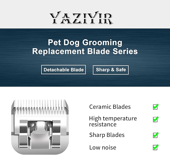 3-3/4FC Pet Dog Grooming Detachable Ceramic Blades,Compatible with Andis,Oster A5,Wahl KM10 Clippers,Cut Length 1/2"(13mm)-2 PCS
