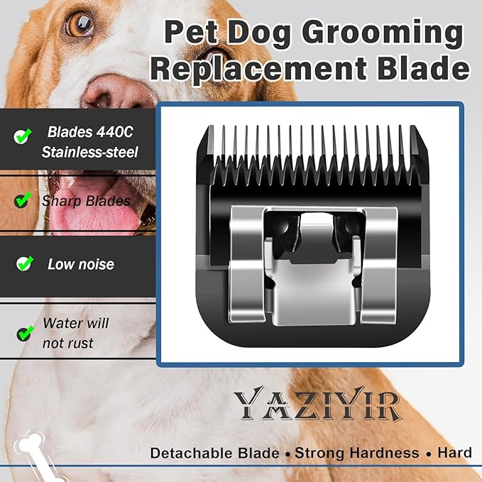 7 Pack Detachable Dog Grooming Steel Blades with Blade case Holder,Compatible with Andis,Oster A5,Wahl KM-10 Series,Cutting Length 1/100" to 1/2"(10+30+40+7FC+5FC+4FC+3-3/4FC-black)