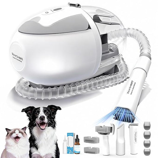 Dog Grooming Vacuum with 2L Dust Cup & 13000Pa Suction, 5-in-1 Low Noise Pet Grooming Kit with Clipper & Steam Brush for Shedding, Dog Vacuum for Dogs and Cats