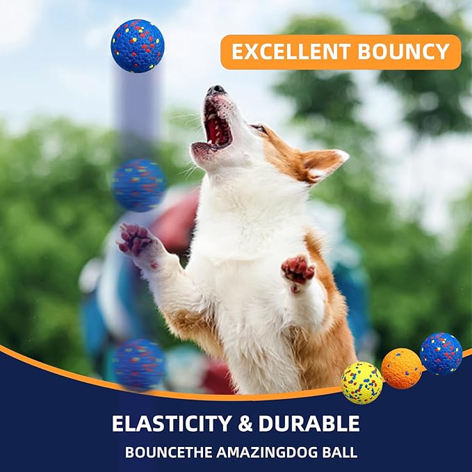 3 Pcs Large size Dog Balls, 3.15"Tennis Ball for Aggressive Chewers, Durable Bouncy Dog Toy Balls, Teething Cleaning Chew Toys, Water Toy Fetch Ball for Large Medium Dog, More Biting-Proof Atom