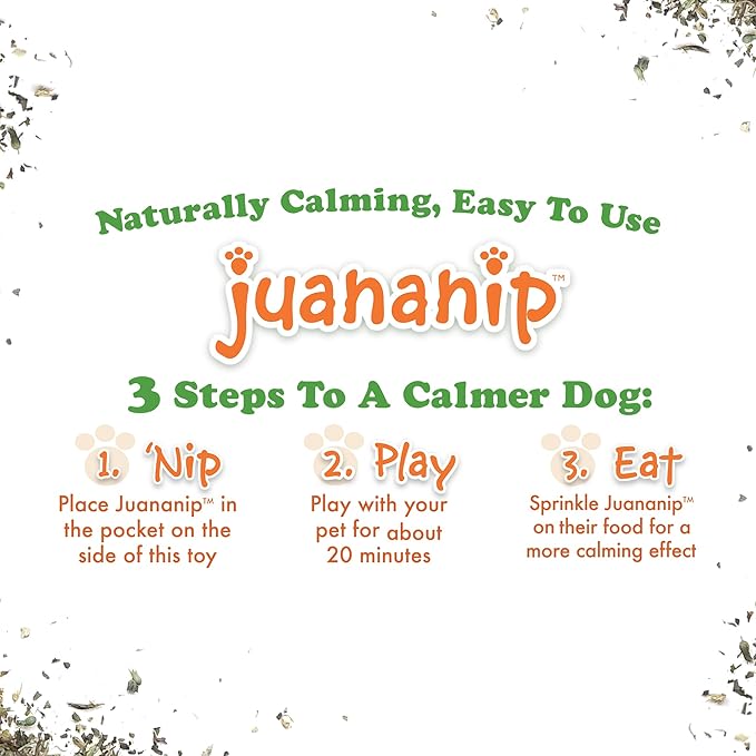 Doggijuana | Tuffer Chewer - Interactive Dog Toy with Juananip Refill | Refillable Durable Dog Toy for Engaging Play and Natural Calming (Tomahawk Steak Toy)